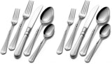 Mikasa Regent Bead 65-Piece Flatware Set for 12, 18/10 Stainless Steel Silverware with Full Service and Serving Utensils, Classic Beaded Edge Design