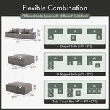 Boneless Sectional Cloud Couch Sofa for Living Room, 112" U-Shaped Modular Modern Lounge Sleeper Black Couches with Chaise, No Assemble, Cordury Compression Upholstered Sofas