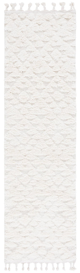 SAFAVIEH Area Rug 8x10 - Moroccan Tassel Shag Collection - Large - Ivory & Brown, Boho Design, Non-Shedding & Easy Cleaning, Plush Pile, Ideal for Living Room, Bedroom, Dining Space (MTS688A)