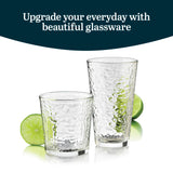 Libbey Ascent Tumbler and Rocks Drinking Glasses Set of 16, Glass Drinking Glasses with Curvature, Versatile Glassware Set for Parties and More