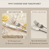 KINGSTONE Silverware Set, 60-Piece Forged Flatware Set Cutlery Set Premium Stainless Steel, Service for 12, for Kitchen, Home, Wedding, Party, Mirror Polished and Dishwasher Safe