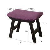 Foot Stool,Ottoman,Bamboo Small Sofa Foot Rest Under Desk,Extra Seating for Living Room, Bedroom and Kitchen(Brown Stool Legs - Beige Surface)