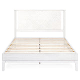 Bme Vivian 14 Inch Deluxe Bed Frame with Headboard, Rustic & Scandinavian Style with Solid Acacia Wood, No Box Spring Needed, 12 Strong Wood Slat Support, Easy Assembly, King, Rustic Golden Brown