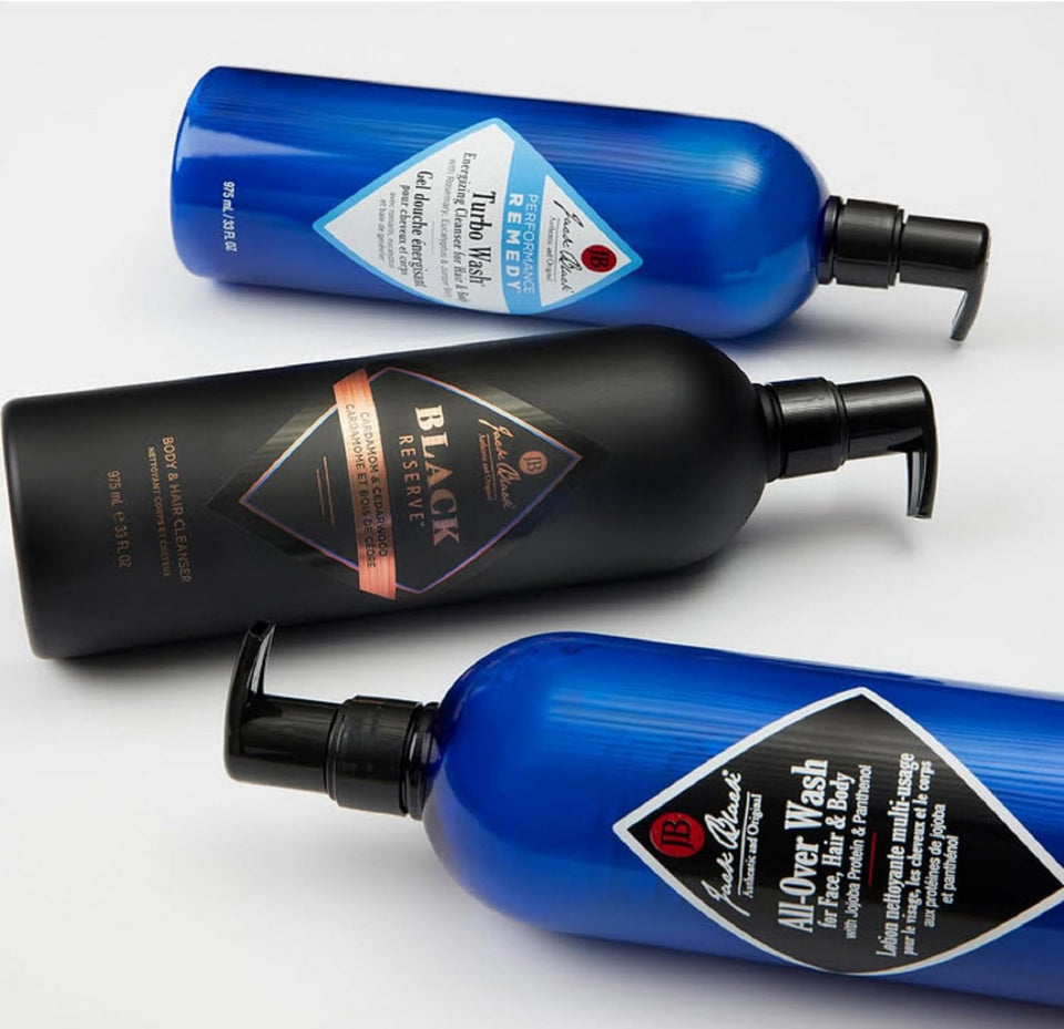 Jack Black Turbo Wash Energizing Body & Hair Cleanser, 33 Fl Oz – Rosemary, Eucalyptus & Juniper Berry – Mens Body Wash, Mens Shampoo, Skin Care, Hair Care, Dual-Purpose Body Wash Men, Sulfate–Free