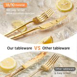 KINGSTONE Silverware Set, 60-Piece Flatware Set Cutlery Set Premium 18/10 Stainless Steel, Tableware Include Forks Knives Spoons for Home Kitchen Restaurant Wedding, Dishwasher Safe