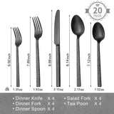 KINGSTONE 60 Pcs Black Hammered Silverware Set for 12, 18/10 Stainless Steel Heavy Duty Flatware Set, Tableware Cutlery Utensil Sets for Home Restaurant Dishwasher Safe