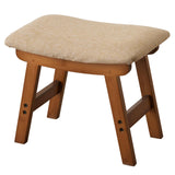 Foot Stool,Ottoman,Bamboo Small Sofa Foot Rest Under Desk,Extra Seating for Living Room, Bedroom and Kitchen(Brown Stool Legs - Beige Surface)