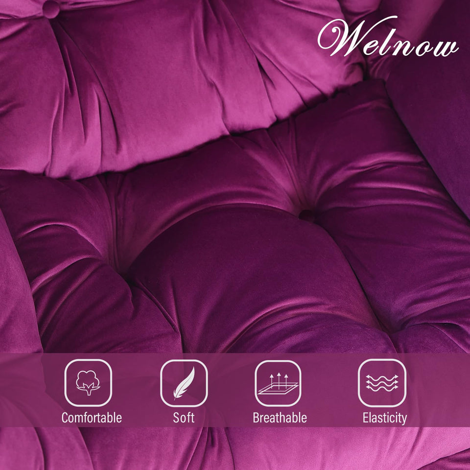 Welnow Lazy Chair with Ottoman, Modern Lounge Accent Chair with Armrests and a Side Pocket, Leisure Sofa Armchair, Reading Armchair with Footrest for Small Space, Dark Grey