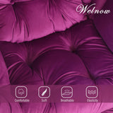 Welnow Lazy Chair with Ottoman, Modern Lounge Accent Chair with Armrests and a Side Pocket, Leisure Sofa Armchair, Reading Armchair with Footrest for Small Space, Dark Grey