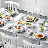 MALACASA Plates and Bowls Sets, 24 Pieces Modern Porcelain Dinnerware Set for 6 Ceramic Dishware Dishes White Kitchen Dinner Dining Ware Set wtih Black Rim Microwave and Dishwasher Safe, Series LUNA