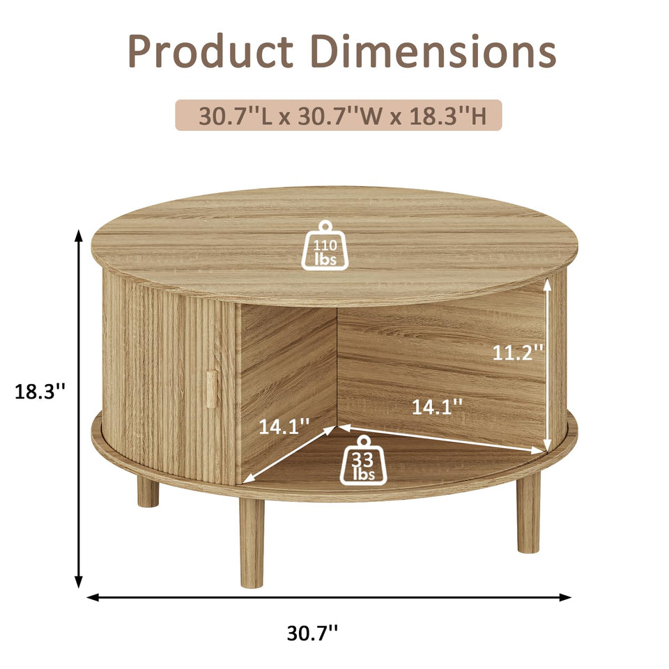 UKAOCAI 86.61'' Tambour TV Stand for 55-85 Inch, Modern Entertainment Center with Large Storage Cabinet & Open Shelves, TV Console with Sliding Doors for Living Room, Bedroom, Natural