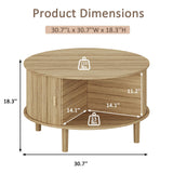 UKAOCAI 86.61'' Tambour TV Stand for 55-85 Inch, Modern Entertainment Center with Large Storage Cabinet & Open Shelves, TV Console with Sliding Doors for Living Room, Bedroom, Natural