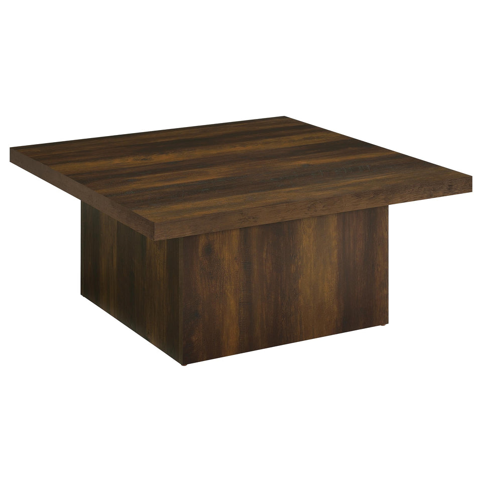 Coaster Home Furnishings Zetta Square Cocktail Living Room Coffee Table Engineered Eco-Friendly Wood Look Laminate Veneer Rustic Farmhouse Mango Brown 708068