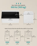 SONGMICS MAZIE Collection - 43 Inches Folding Storage Ottoman Bench, Ottoman with Storage, Foot Rest Stool, Load 660 lb, for Living Room, Synthetic Leather, Black ULSF701