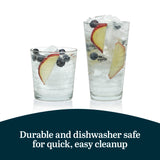 Libbey Ascent Tumbler and Rocks Drinking Glasses Set of 16, Glass Drinking Glasses with Curvature, Versatile Glassware Set for Parties and More