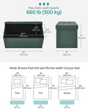 SONGMICS MAZIE Collection - 43 Inches Folding Storage Ottoman Bench, Ottoman Foot Rest, End of Bed Bench, Storage Chest, Load 660 lb, for Living Room, Bedroom, Entryway, Dark Gray ULSF77K