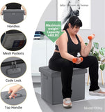 DocSafe Storage Ottoman with Lock,Fireproof Folding Ottoman Foot Rest Stool Storage Chest with Storage Safe for Important Documents,Waterproof 17 Inches Short Ottoman Foot Stool with Handles,Black