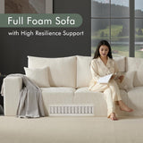 Boneless Sectional Cloud Couch Sofa for Living Room, 112" U-Shaped Modular Modern Lounge Sleeper Black Couches with Chaise, No Assemble, Cordury Compression Upholstered Sofas