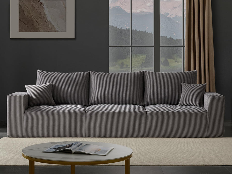 Boneless Sectional Cloud Couch Sofa for Living Room, 112" U-Shaped Modular Modern Lounge Sleeper Black Couches with Chaise, No Assemble, Cordury Compression Upholstered Sofas