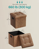 SONGMICS MAZIE Collection - 30 Inches Storage Ottoman Bench with Flipping Lid, Storage Chest Footstool, Load 660 lb, for Entryway, Living Room, Bedroom, Synthetic Leather, Black ULSF45BK