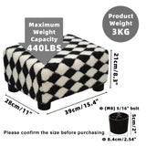 CAROLMADE Small Foot Stool Ottoman Footstool with Legs Under Desk Footrest for Living Room Bedroom and Office, Soft Ivory White