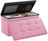 DocSafe Storage Ottoman with Lock,Fireproof Folding Ottoman Foot Rest Stool Storage Chest with Storage Safe for Important Documents,Waterproof 17 Inches Short Ottoman Foot Stool with Handles,Black