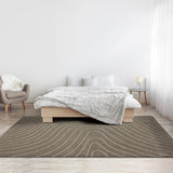 LUXE WEAVERS Modern Geometric Wave Cream 9x12 Area Rug