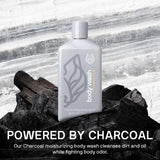 Black Wolf Salicylic Acid Body Wash for Men, 1 Liter - Men's Acne Body Wash - Charcoal Helps Reduce Acne Breakouts & Cleanse Your Skin - Full Coverage & Deep Clean Treatment - Men's Bodywash