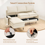 Vesgantti 142" U Shaped Sectional Couch, Comfy Cloud Modular Sectional Sofa with 2 Ottoman Deep Seat Chenille Modern Cloud Sofa, Modular Sofas for Living Room, Bedroom and Apartment, Beige