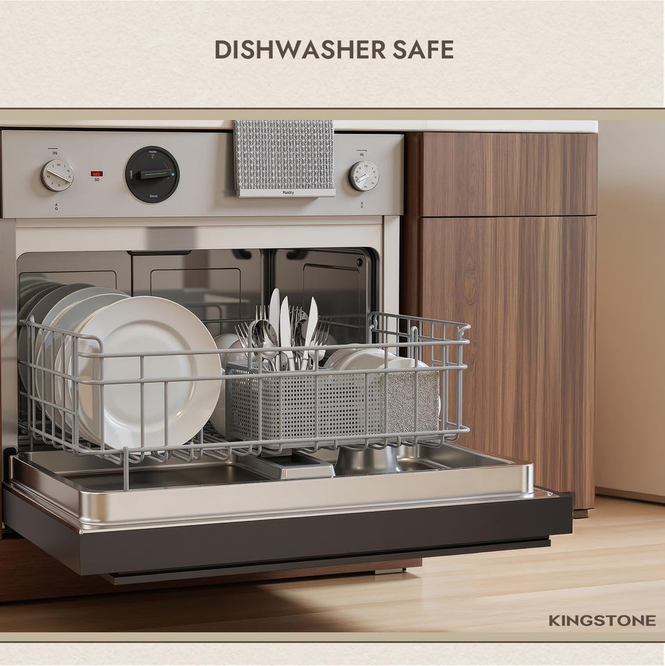 KINGSTONE Silverware Set, 60-Piece Forged Flatware Set Cutlery Set Premium Stainless Steel, Service for 12, for Kitchen, Home, Wedding, Party, Mirror Polished and Dishwasher Safe