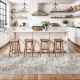 12x15 Area Rug for Living Room – Large Modern Neutral Abstract Thin Washable Carpet, Soft Low Pile Non-Slip Stain-Resistant for Bedroom Dining Room Home Office (Beige Grey)