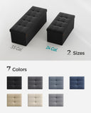 SONGMICS MAZIE Collection - 43 Inches Folding Storage Ottoman Bench, Ottoman Foot Rest, End of Bed Bench, Storage Chest, Load 660 lb, for Living Room, Bedroom, Entryway, Dark Gray ULSF77K