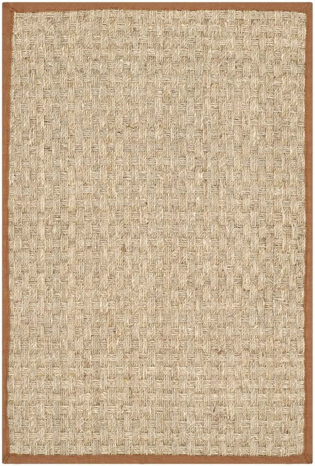 SAFAVIEH Area Rug 8x10 - Natural Fiber Collection - Large - Natural & Beige, Seagrass, Basketweave Pattern (NF114A)