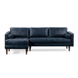 POLY & BARK Napa 72" Apartment Sofa – Italian-Tanned Full-Grain Pure-Aniline or Semi-Aniline Leather, Feather-Down Cushioning, Kiln-Dried Solid Wood Frame, Walnut Legs - Cognac Tan