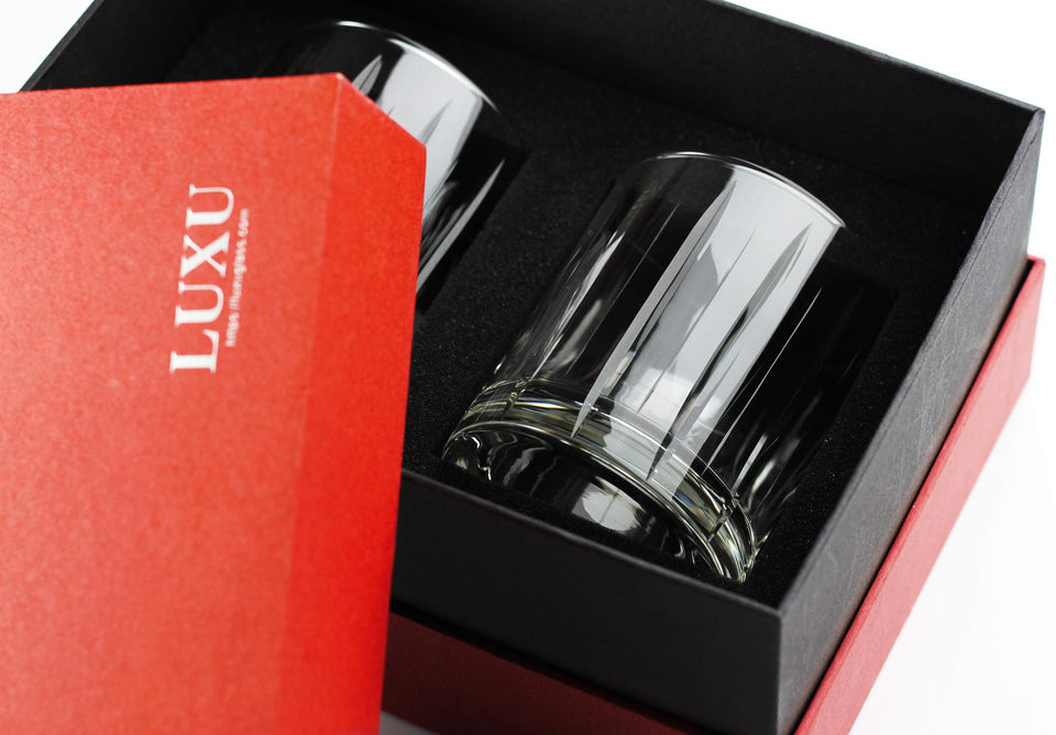 LUXU Whiskey Glasses-Premium 11 OZ Scotch Glass Set of 6 /Old Fashioned Whiskey Glasses/Style Glassware for Bourbon/Rum glass,Clear