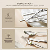 KINGSTONE Silverware Set, 60-Piece Forged Flatware Set Cutlery Set Premium Stainless Steel, Service for 12, for Kitchen, Home, Wedding, Party, Mirror Polished and Dishwasher Safe