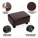 CAROLMADE Small Foot Stool Ottoman Footstool with Legs Under Desk Footrest for Living Room Bedroom and Office, Soft Ivory White