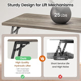 SEDETA 31.5" Lift Top Coffee Table with Storage, Square Coffee Tables for Living Room, Farmhouse Coffee Table with Large Hidden Storage Compartment and Adjustable Shelves, Black