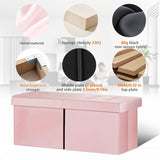 AmasSmile Footrest Ottoman Bench with Storage,34Inch Black Leather Footstool, Coffee Table, Padded Seat, Storage Chest,Blanket Store with Flipping Lid for Livingroom and Bedroom