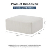 Sectional Cloud Boneless Sofa Couches for Living Room-113'' Beige 3 Seater U-Shaped Modern Lounge Couch-No Assembly Modular Corduroy Convertible Sponge Sleeper Sofas with Chaise for Home House