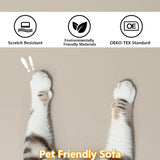 EASE MOOSE Leather Sectional Couch, Oversized Modular Sectional Sofas, Wide Deep Seat Modular Couch, Scratch Resistant Faux Leather Material, L Shaped Sofa for Big Spaces,Beige