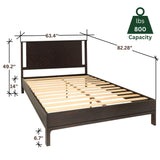 Bme Vivian 14 Inch Deluxe Bed Frame with Headboard, Rustic & Scandinavian Style with Solid Acacia Wood, No Box Spring Needed, 12 Strong Wood Slat Support, Easy Assembly, King, Rustic Golden Brown