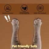 EASE MOOSE Leather Sectional Couch, Oversized Modular Sectional Sofas, Wide Deep Seat Modular Couch, Scratch Resistant Faux Leather Material, L Shaped Sofa for Big Spaces,Beige