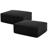 Boneless Sectional Cloud Couch Sofa for Living Room, 112" U-Shaped Modular Modern Lounge Sleeper Black Couches with Chaise, No Assemble, Cordury Compression Upholstered Sofas