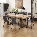 MUUOKY Dining Table Set for 4, Modern 55'' Wood Dinette Table Set for 4 with Fabric Dining Chairs,Table and Chairs Set of 4,Ideal for Kitchen Dining Room