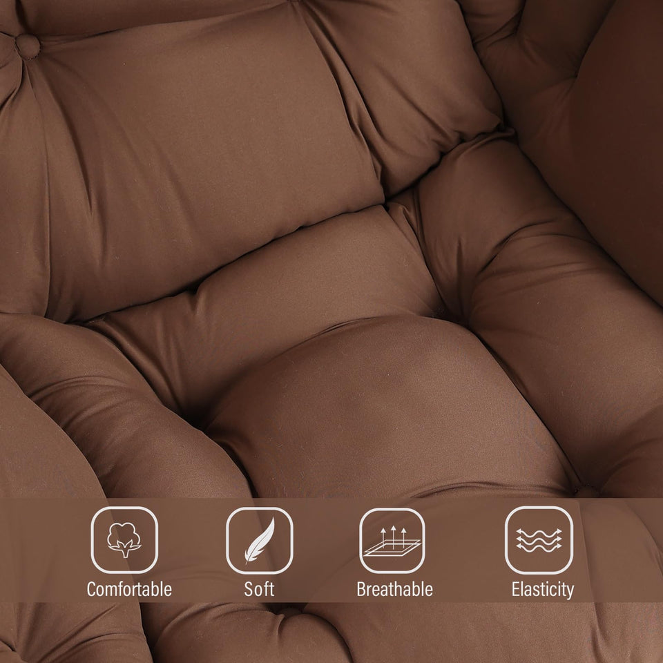 Welnow Lazy Chair with Ottoman, Modern Lounge Accent Chair with Armrests and a Side Pocket, Leisure Sofa Armchair, Reading Armchair with Footrest for Small Space, Dark Grey