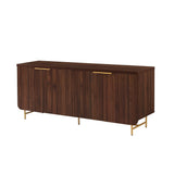 Walker Edison Reema Fluted 4-Door Kitchen Sideboard Buffet Console, 69 Inch, Coastal Oak