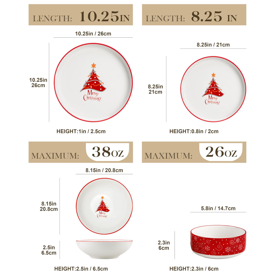 MALACASA Plates and Bowls Sets, 24 Pieces Modern Porcelain Dinnerware Set for 6 Ceramic Dishware Dishes White Kitchen Dinner Dining Ware Set wtih Black Rim Microwave and Dishwasher Safe, Series LUNA