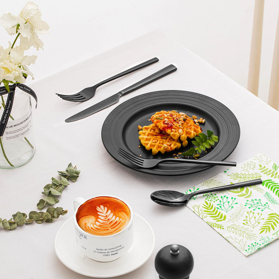 KINGSTONE Silverware Set, 60-Piece Forged Flatware Set Cutlery Set Premium Stainless Steel, Service for 12, for Kitchen, Home, Wedding, Party, Mirror Polished and Dishwasher Safe