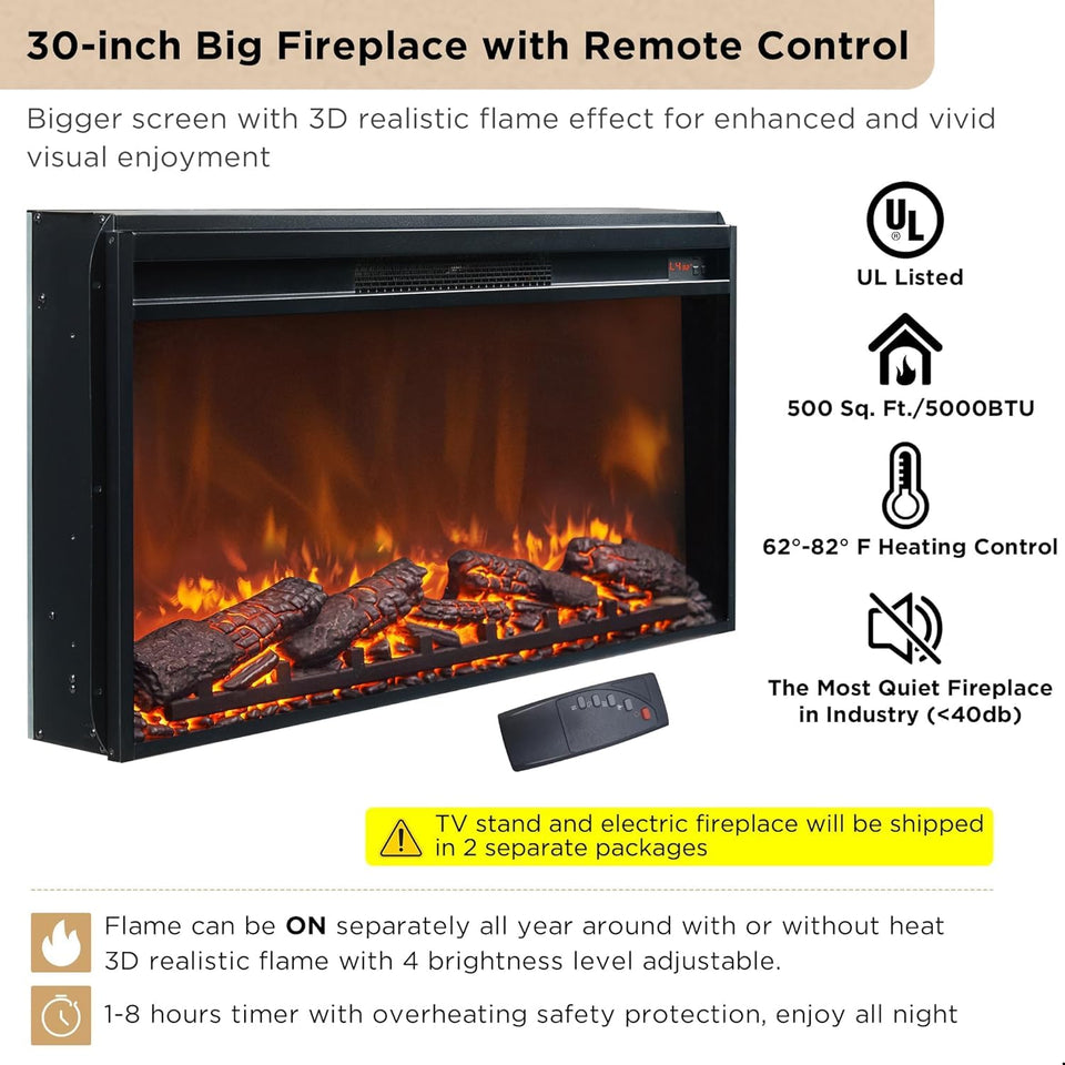 OKD Luxury 70" Fluted TV Stand, Modern Chic Entertainment Center for TVs Up to 80 inches, TV Console with Faux Marble Top, Curved Profile Design, Media Console for Living Room, Natural Oak